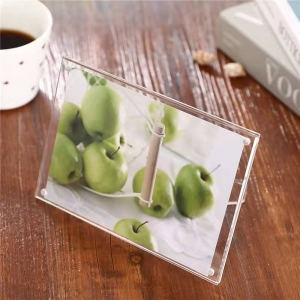 Moldura de mesa transparente 8x10 lucite moldura acrílica com suporte
 