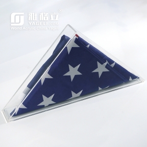 Vitrine de acrílico transparente para recordações da bandeira americana
 
