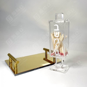 Suporte de besamim personalizado Judaica Shabbat lucite match 