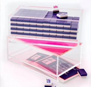 CAIXA DE EXIBIÇÃO DE TELHA LUCITE MAHJONG 