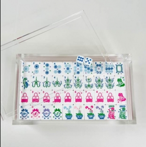 CAIXA DE EXIBIÇÃO DE TELHA LUCITE MAHJONG 