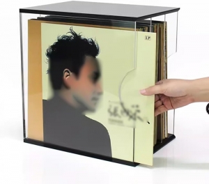 caixa de armazenamento de discos de vinil acrílico 