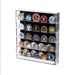 Vitrine de moedas acrílicas com prateleiras 
