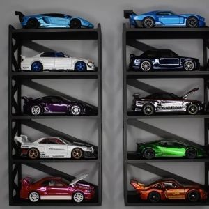 Prateleira de exibição de carro modelo de plástico preto de 5 camadas 1:64 