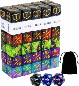 Dados MTG de 63 peças para acessórios de jogos de cartas 