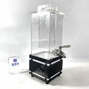 Distribuidor de bebidas em acrílico transparente personalizado com torneira e luz LED 