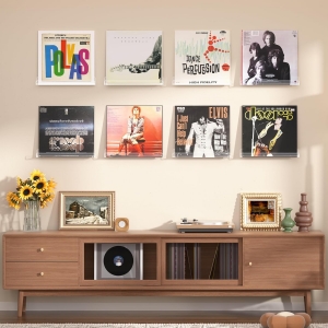 Prateleiras para montagem em parede para discos de vinil 
