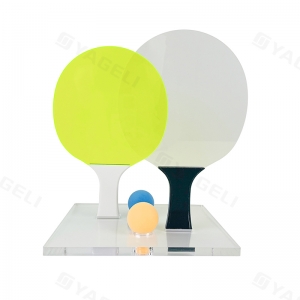 Conjunto de raquete de pingue-pongue em acrílico luxuoso personalizado neon com base 