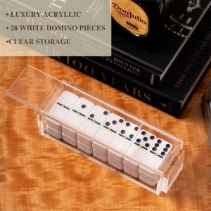 Tampa deslizante personalizada Lucite Acrílico Domino Domino Conjunto 