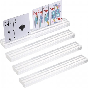 Slots duplos clear acrílico rack de armazenamento de cartas de acrílico 