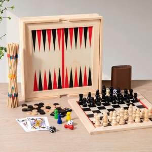 Conjunto de jogos de madeira all-in-one