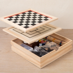 Conjunto de jogos XO de xo de xo de madeira de madeira multifuncional 