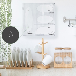 Organizador de armazenamento de sacos de alimentos acrílicos 