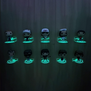 Pequenas prateleiras flutuantes de acrílico transparente para Funko Pop