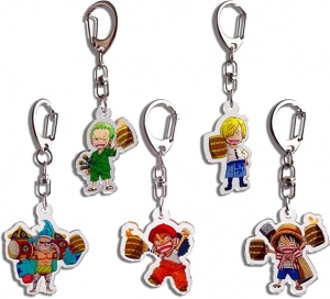 Chaveiro de metal One Piece Luffy, Zoro e Sanji