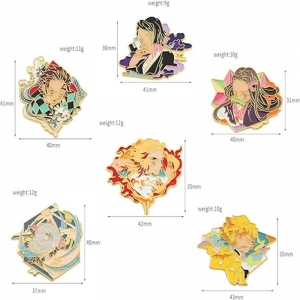 Conjunto de chaveiros de anime em liga colorida 
