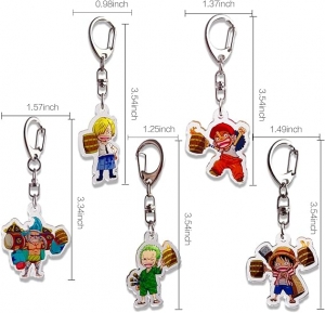 Chaveiro de metal One Piece Luffy, Zoro e Sanji 