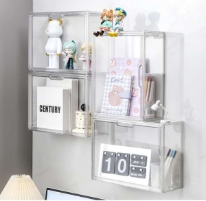 Vitrine transparente de 3 níveis para figuras 