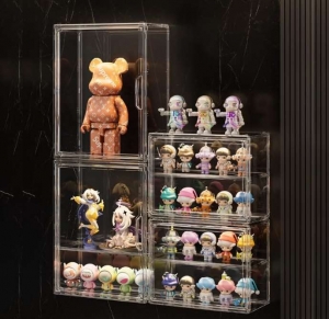 Vitrine transparente de 3 níveis para figuras 