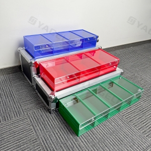 Estojo de acrílico de cobra de 3 camadas personalizável por atacado 