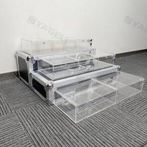 Estojo de acrílico de cobra de 3 camadas personalizável por atacado 