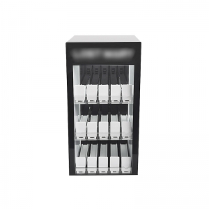Gabinete de vape de plexiglass preto de 3 níveis para cigarros eletrônicos 