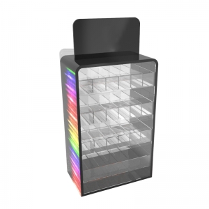Grande vitrine de mesa em acrílico com porta para cigarros eletrônicos 