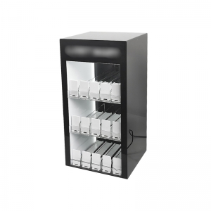 Gabinete de vape de plexiglass preto de 3 níveis para cigarros eletrônicos 