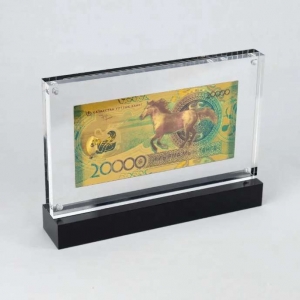 Moldura de acrílico personalizada para notas bancárias 