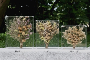Caixa de exposição de flores preservadas de acrílico por atacado 