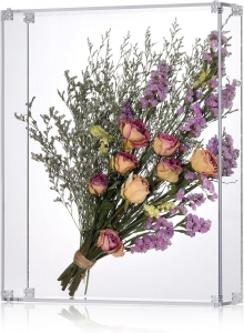 Caixa de exposição de flores preservadas de acrílico por atacado 