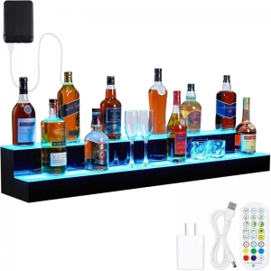 suporte transparente para exposição de vinhos com luz