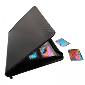 Pasta para cartas de jogo com padrão de fibra de carbono 