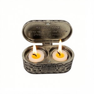 Suporte decorativo para velas judaicas 