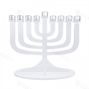 Menorá de óleo de Lucite para o festival judaico