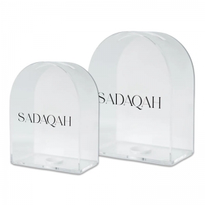 Caixa de Sadaqah Tzedakah de acrílico por atacado 