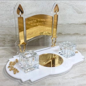 bandeja de acrílico para velas de shabat