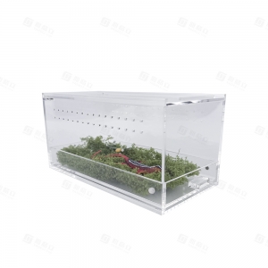 Transportador de acrílico para répteis em formato de gaveta 