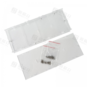 Caixa expositora removível de acrílico com 4 compartimentos para miniaturas de Pokémon. 