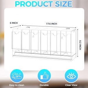 Dispensador de acrílico transparente para colecionáveis com 6 compartimentos 