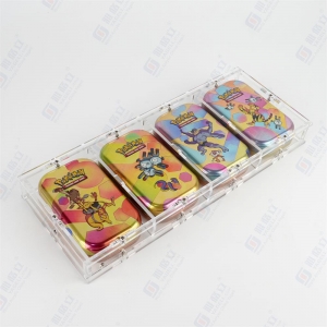 Caixa removível de acrílico transparente para 4 miniaturas de Pokémon. 