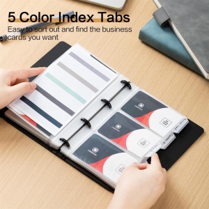 Pasta para cartões de visita com 3 argolas