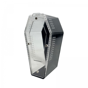 Caixa de acrílico resistente a raios UV com revestimento preto para caixão.