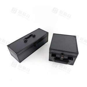 Estojo de armazenamento rígido em alumínio com abertura superior, estilo guidão, com trava. 