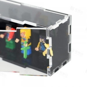 Suporte de exibição LEGO premium em acrílico preto e branco – Vitrine de colecionador com dupla camada e proteção UV 