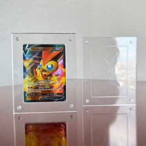 Moldura transparente em acrílico para exibição de cartas Pokémon individuais 