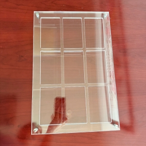 Suporte de exibição em acrílico transparente com 9 compartimentos para boosters 
