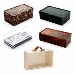 Caixa de armazenamento de mahjong em acrílico personalizada 