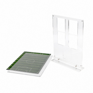 Moldura magnética de acrílico para exibição de cartas esportivas com fundo de campo de futebol 