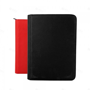 Fichário de cartas colecionáveis de couro PU preto com 9 bolsos 